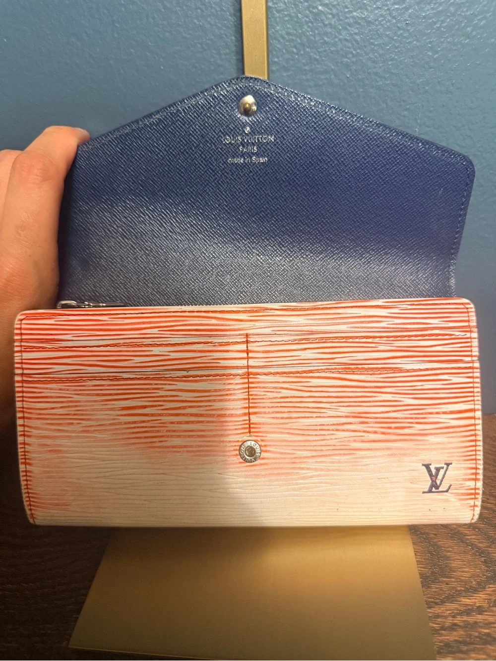 Louis Vuitton Rare Red and White Epi Leather Envelope Wallet